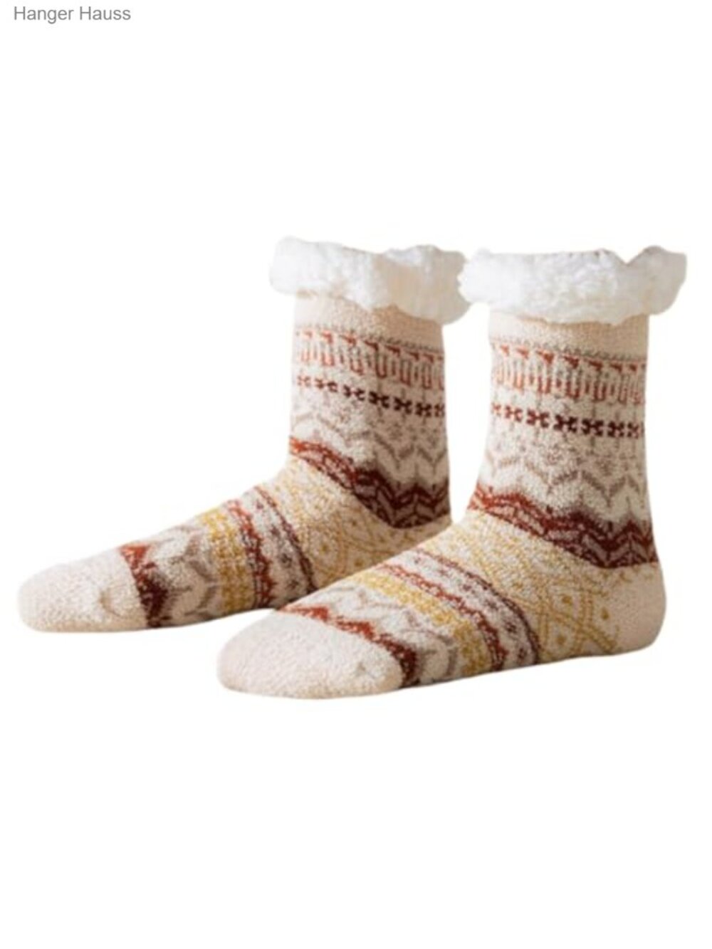 Fuzzy Slipper Socks Sherpa Lined Non-Slip Grippers Cozy Warm Indoor Gift